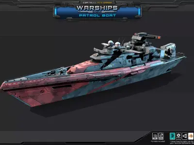 WARSHIPS - Patrol Boat  Low-poly 3D model