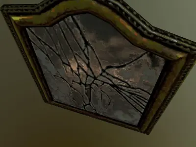 Broken mirror Low-poly 3D model