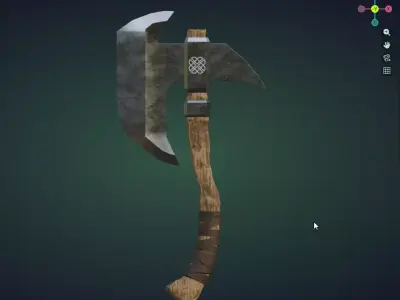 Fantasy Axe Low-poly 3D model 5