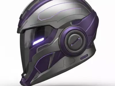 Cosmic Cybernetic Combat Helmet 3D Model Galactic Pilot Headgear Low-poly 3D model