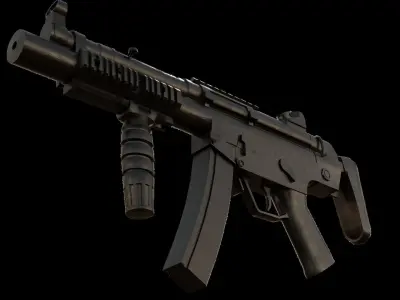Mp5 A5 Rifle Assault Rifle Gun SMG Rifle 3D Model Low-poly 3D model