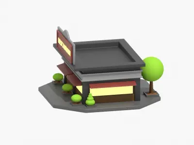 Restaurant 3D Illustration 3D model