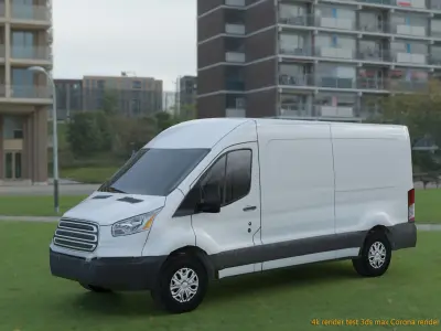 American design Panel van low polygon model Low-poly 3D model
