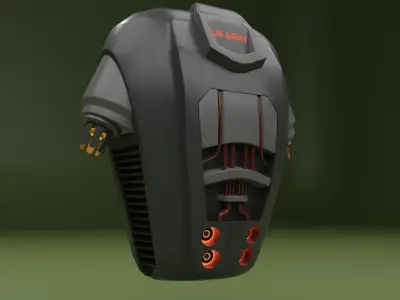 Sci-fi military jetpack 3D model