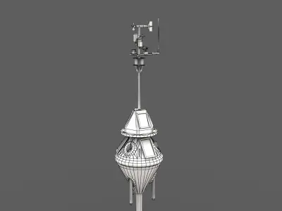 Weather Data Buoy Low-poly 3D model