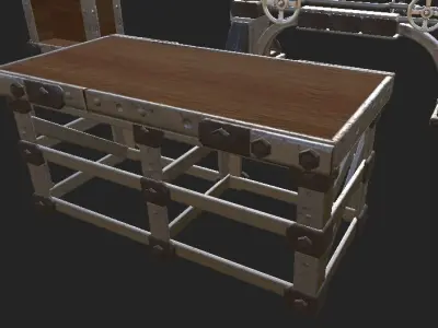 Workshop Desk PBR 4K GameReady Low-poly 3D model
