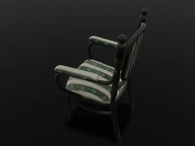 Old Chair 3D Model Low-poly 3D model