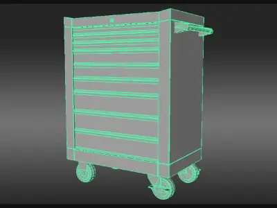 Rolling Tool Cabinet Low-poly 3D model
