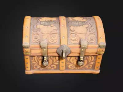Antique Treasure Chest Low-poly 3D model