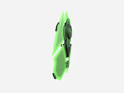SciFi Shield A03 Black Green - Sci Fi Weapon Design Low-poly 3D model