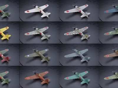 Mitsubishi A6m Zero - WW2 Japan aircraft 3D model