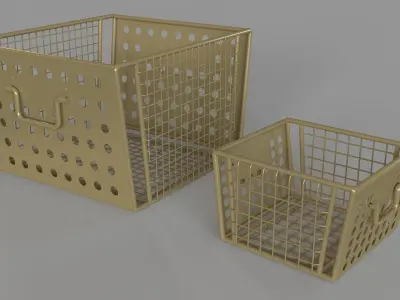 Perforated Metal Storage Large and Small 3D model