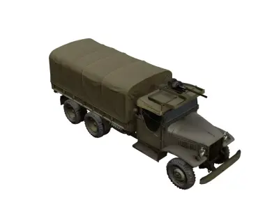 1940s Military Truck Vintage Army Cargo Transport Vehicle 3D model