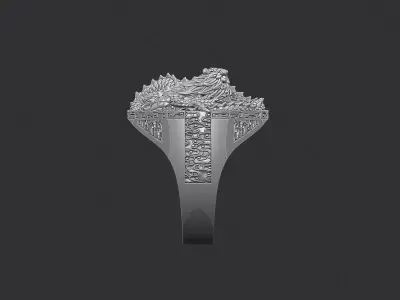 Dragon ring or serpent monster Draconian Beast demon wyvern 3D print model