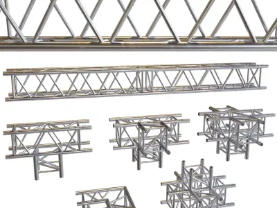 Truss square prefabricated 3D model purchase