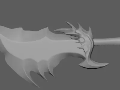 Mid Poly Melee Sword  Game Ready 3D Model  Blade Of Chaos  3D model