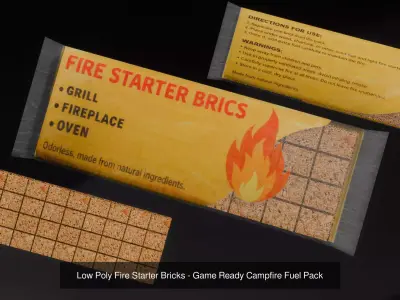 Low Poly Fire Starter Fuel Pack - Game Ready Survival Props