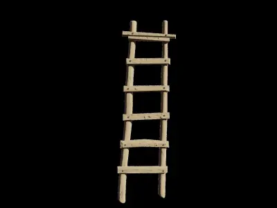 Wooden Step Ladder Free 3D model