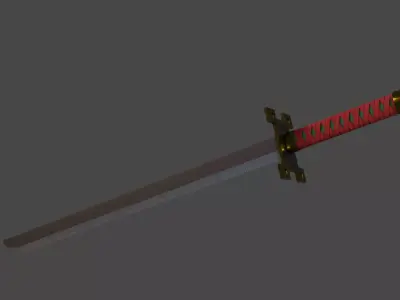 Estilised katana Low-poly 3D model