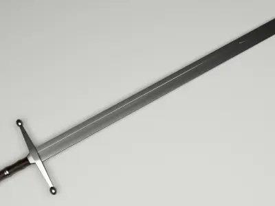 Medieval Longsword Low-poly 3D model