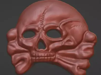 SS Jawless Skull 3D model 3D model