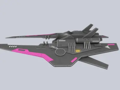 Low poly spacecraft Low-poly 3D model order