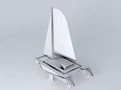 Catamaran white 3D model