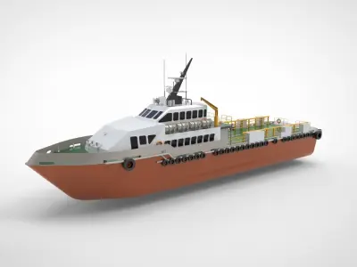 Harbour crewboat 3D model
