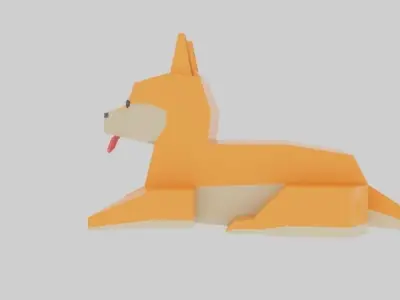 Doggo that named cat Free low-poly 3D model