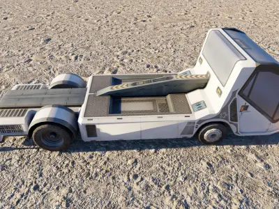 Airplane tow truck Low-poly 3D model
