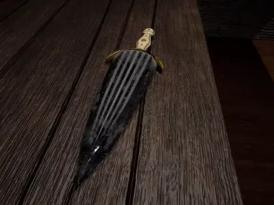 Short sword Cinquedea Low-poly 3D model