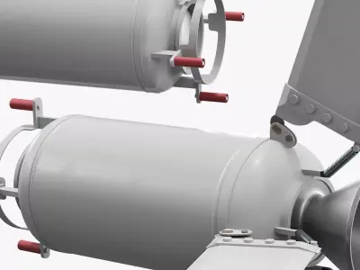 Missile Engine Section with Stabilizer Fins 3D model