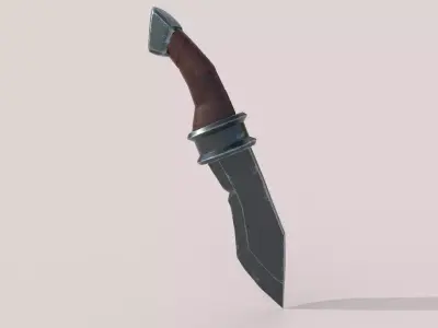 Stylized Knife Low-poly 3D model