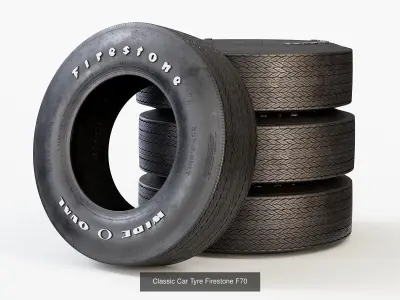 Classic Car Tyres 3D Model Pack
