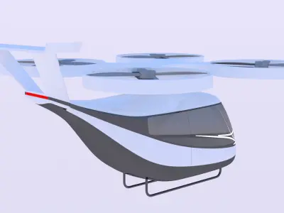 Future passenger drone exterior 3D model
