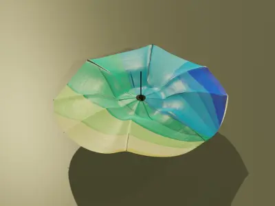Advanced umbrella rigged for blender  Low-poly 3D model