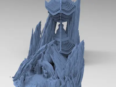 Shogun Temple Temple rocks 2 3D model