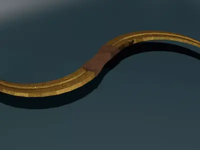 game ready low poly sword golden horn Free low-poly 3D model