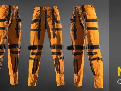 Pack trousers - pants Marvelous designer project and OBJ 3D model
