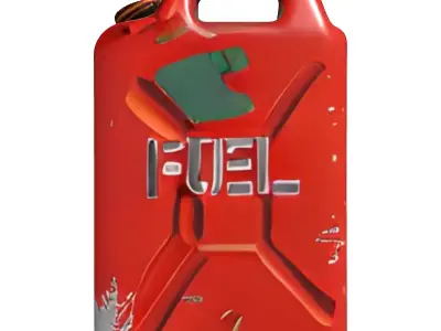 Worn Red Fuel Jerry Can Low-poly 3D model