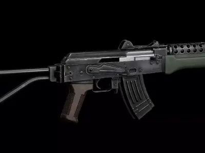 GAME READY MODIFIED AK74 PBR RIGGED Low-poly 3D model