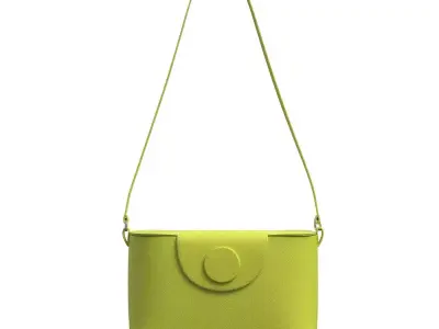 Yellow Leather Camera Bag 3D model