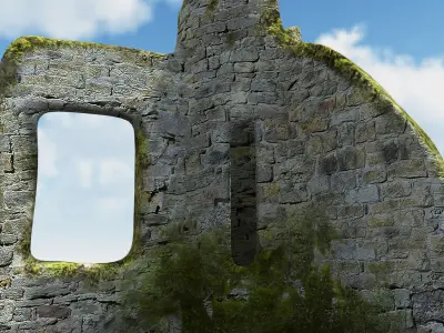 English Castle Ruin 3 Low-poly 3D model