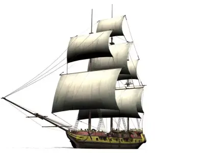 Warship brig Low-poly 3D model by sobul