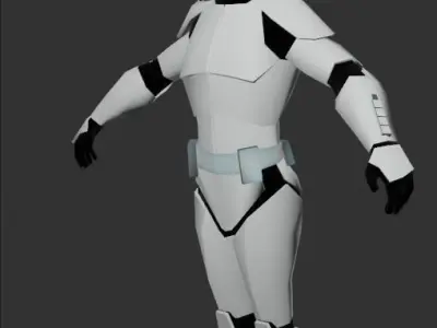 Clone Trooper Low Poly Phase 1 Free 3D model