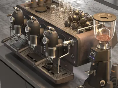 industrial coffee shop2 3D model