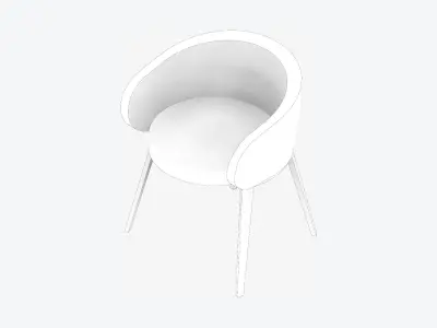 Furniture - Chair - Contemporary - Right - Low - Back Low-poly 3D model
