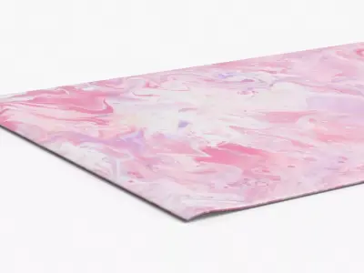 Fitness Mat with Pastel Swirl Design Pink 3D model