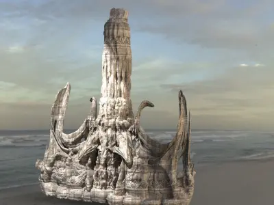 Dragon Stone Ruin Rock Arch 4 3D model
