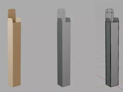 Low Poly Cardboard Box Tall Packaging 3D model